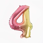 Шар с клапаном (16''/41 см) Мини-цифра, 4, Нежная радуга, Градиент, 1 шт., 180164