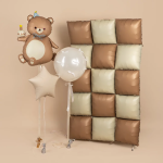 Шар (19''/48 см) Блок, Кофе/Белый песок, Сатин, 1 шт., 26310