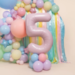Шар (40''/102 см) Цифра, 5 Slim, Зефирный, 1 шт. в уп., 942244