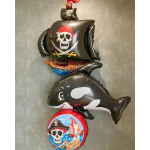 Шар (41''/104 см) Фигура, Пиратский корабль, Черный, 1 шт., 901669