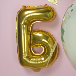 Шар с клапаном (16''/41 см) Мини-буква, Б, Золото, 1 шт. в уп., 173911