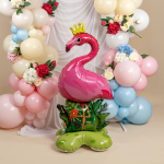 Шар 3D (47''/119 см) Фигура на подставке, Фламинго, Розовый, 1 шт. в уп., 27027