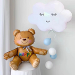 Шар (22''/56 см) Фигура 3D, Сидячий мишка, Коричневый, 1 шт. в уп., 15198