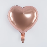 Шар (18''/46 см) Сердце, Розовое Золото, Металлик, 1 шт., 123130
