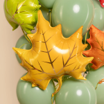 Шар (28''/71 см) Фигура, Кленовый лист, Желтый, 1 шт., 26752