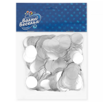 Конфетти фольга Круг, Серебро, Хром, 2 см, 50 г., 6015433