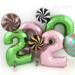 Шар (40''/102 см) Цифра, 0, Зеленый, 1 шт. в уп., 030GR-P