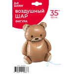 Шар (35''/89 см) Фигура, Мишка, Сатин, 1 шт. в уп., 26336P