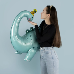 Шар (47''/119 см) Фигура 3D, Динозавр Бронтозавр в колпачке, 1 шт. в уп., 24555