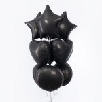 Шар (18''/46 см) Сердце, Черный, Сатин, 1 шт., 201500SN