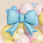 Шар с клапаном (21''/53 см) Фигура, Бант (надув воздухом), Голубой, Сатин, 5 шт. в уп. (цв.этик.), 27327S5