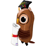 Шар 3D (30''/76 см) Фигура, Сова Выпускник, 1 шт. в уп., 25346-P