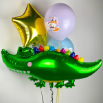 Шар (41''/104 см) Фигура, Яркий крокодильчик, 1 шт., 21771