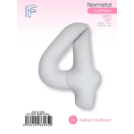 Шар (40''/102 см) Цифра, 4 Slim, Белый, Матовый, 1 шт. в уп., C901914MB