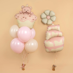 Шар (29''/74 см) Фигура, Кексик с медвежонком, Розовый, Сатин, 1 шт. в уп., 25061P