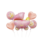 Шар (35''/89 см) Фигура, Коляска для девочки, Розовый, 1 шт., 17556