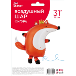 Шар (31''/79 см) Фигура, Лиса в короне, Сатин, 1 шт. в уп., 27148