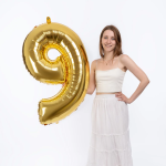 Шар (40''/102 см) Цифра, 9, Золото, 1 шт. в уп., 901769OP