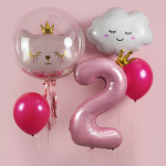 Шар (29''/74 см) Фигура, Котенок Принцесса, Розовый, 1 шт. в уп., 19772P