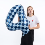 Шар (34''/86 см) Цифра, 4 Клеточки, Голубой/Синий, 1 шт. в уп., 26634
