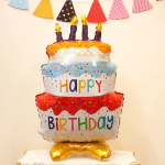 Шар 3D (29''/74 см) Фигура на подставке, Торт на День Рождения, 1 шт., 25280