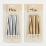 Свечи Стильная серия, Серебро, Металлик, 0,7*12 + 2 см, 8 шт. с держат., 802974