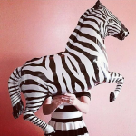 Шар (42''/107 см) Фигура, Зебра, Черный, 1 шт., 901626N