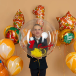 Шар (24''/61 см) Сфера, Deco Bubble (черная упаковка), Прозрачный, Кристалл, 10 шт. в уп., 5502401