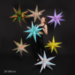 Шар 3D (26''/66 см) Звезда, Составная, Сиреневый, Хамелеон, 1 шт. в уп., 24915