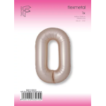 Шар (40''/102 см) Цифра, 0 Slim, Звездное Золото, Матовый, 1 шт. в уп., B901910MSG