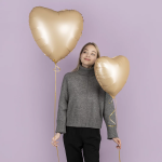 Шар (22''/56 см) Сердце, Белый песок, Сатин, 1 шт., 220000SNU