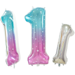 Шар (34''/86 см) Цифра, 1 Нежные искры, Розовый, Градиент, 1 шт. в уп., 131031