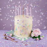 Свечи Точки и полосы, Розовый/Золото, Металлик, 0,55*14,5 см, 10 шт., 630266