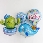 Шар (36''/91 см) Фигура, Счастливый кактус, Голубой, 1 шт., 901832A