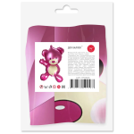 Шар с клапаном (14''/36 см) Мини-фигура, Плюшевый мишка, Розовый, 5 шт. в уп. (цв.этик.), 17106S5