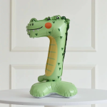 Шар (23''/58 см) Цифра на подставке, 7 Зверята, Крокодил, 1 шт. в уп., 24657