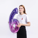 Шар (34''/86 см) Цифра, 6 Сияющий космос, Сиреневый, Градиент, 1 шт. в уп., 131026