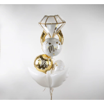 Шар (36''/91 см) Фигура, Кольцо с бриллиантом, Белый/Золото, 1 шт., 901878O