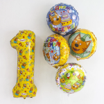 Шар (34''/86 см) Цифра, 1 Три Кота, Желтый, 1 шт. в уп., 401121