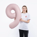 Шар (40''/102 см) Цифра, 9 Slim, Пыльная роза, Сатин, 1 шт. в уп., C901919SDR