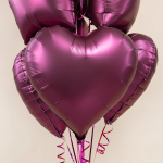 Шар (18''/46 см) Сердце, Бургундия, Сатин, 1 шт., 27594