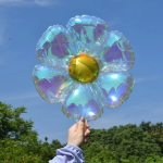 Шар (24''/61 см) Цветок, Ромашка (надув воздухом), Прозрачный, Хамелеон, 1 шт., 24900