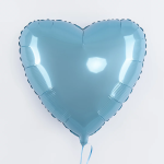 Шар (18''/46 см) Сердце, Голубой, Сатин, 1 шт., 201500SPA