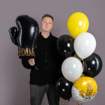 Шар (26''/66 см) Фигура, Боксерская перчатка, Черный, 1 шт. в уп., 26694