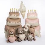 Шар с клапаном (16''/41 см) Мини-цифра, 5, Белый песок, Сатин, 1 шт., 26155