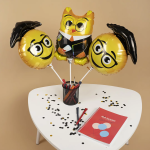 Шар с клапаном (17''/43 см) Мини-фигура, Смайл Выпускник, 1 шт., 24584