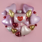 Шар (35''/89 см) Фигура, Люблю, Письмо Валентинка, 1 шт. в уп., 23796