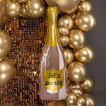 Шар (35''/89 см) Фигура, Бутылка Шампанское, Let`s Party, Розовый, 1 шт. в уп., 19650P