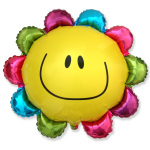 Шар (14''/36 см) Мини-цветок, Солнечная улыбка, Радужный, 1 шт., 902549