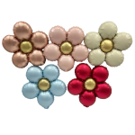 Шар (18''/46 см) Цветок, Ромашка (надув воздухом), Кремовый, Сатин, 1 шт. в уп., 23951P